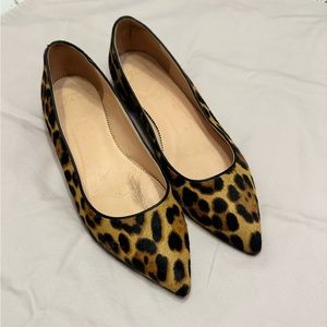 J Crew Leopard calf hair flats